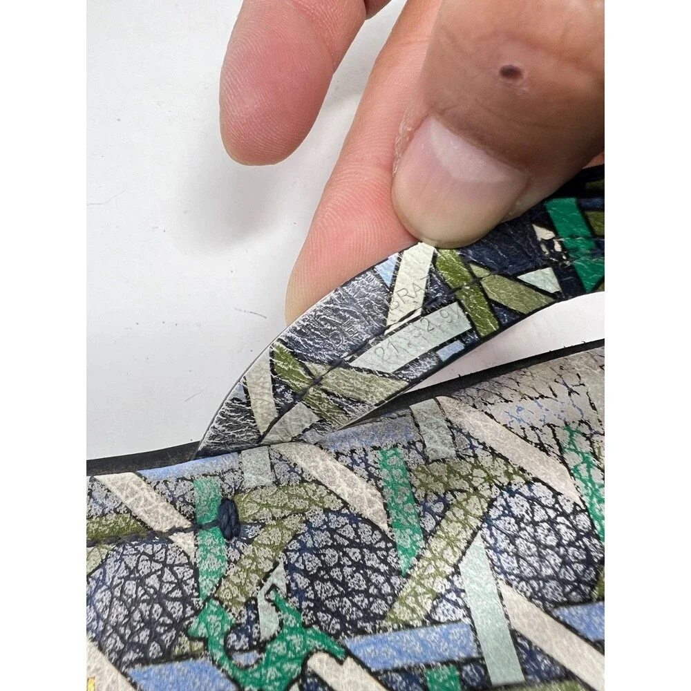 Tory Burch Miller Sandals Navy Basket Weave Green Sandals Size 9.5
